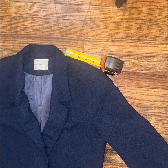 Vintage Pendleton Wool Blazer Navy Blue Single Button Jacket Women’s - Picture 7 of 11